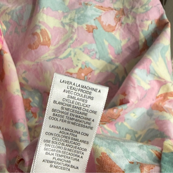 Charles Henry Pink Floral Sweetheart Cutout Dress | Smocked Back | L | Like New - Picture 6 of 9